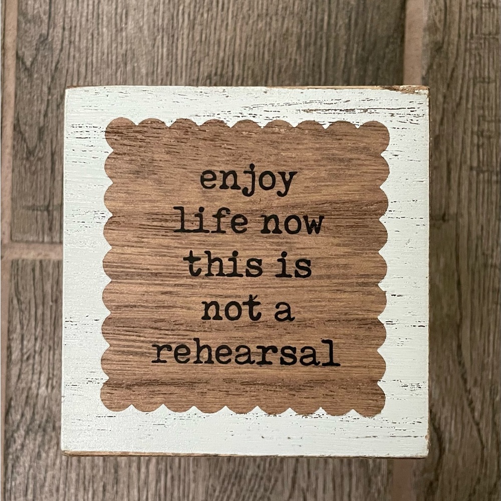 Inspirational wood paperweight